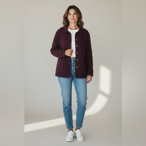 Tally Ho Vintage Women’s Wool Jacket Burgundy Size Large